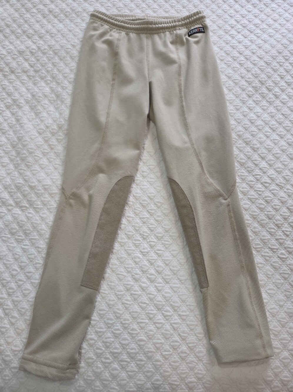 Kerrits Tan Riding Pants Capri Size Small Ultrasuede Patches READ